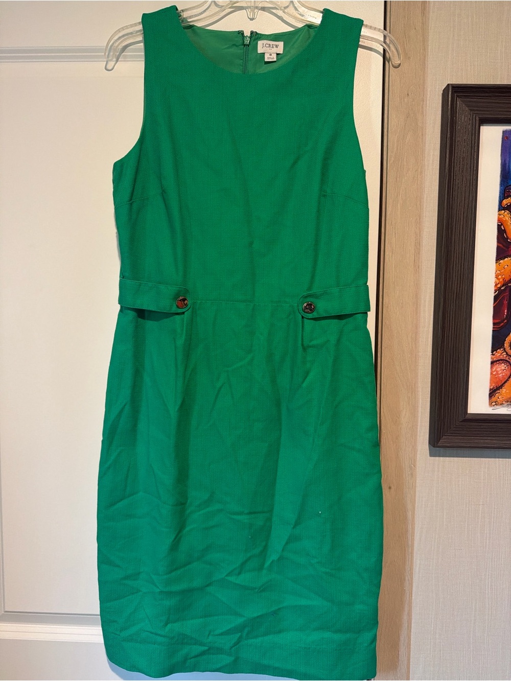 J. Crew Emerald Green Sleeveless Sheath Dress